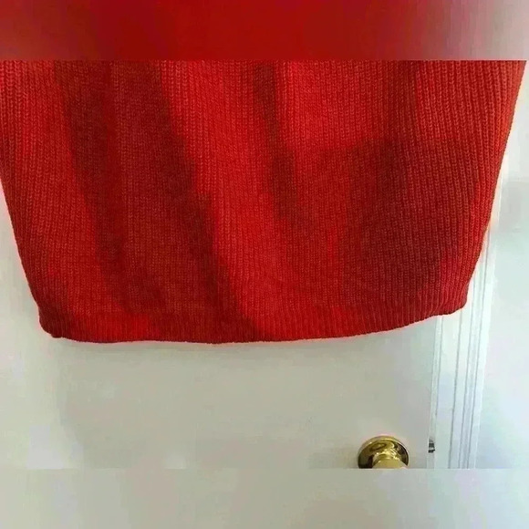 Womens Oversized Orange Turtleneck Sleeveless Sweater. Sz: S. - Picture 3 of 9